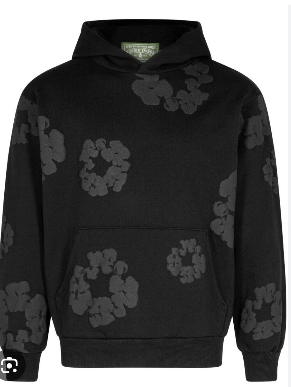 Denim Tears Cotton Wreath Black Hoodie